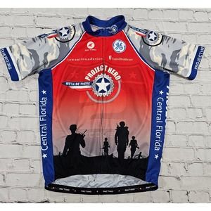 Pactimo PROJECT HERO Short Sleeve Full Zip Cycling Jersey ADULT LARGE